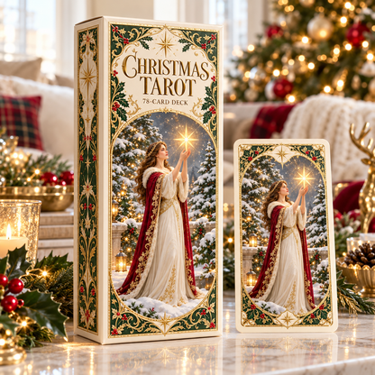 Last Day 50% OFF🎉-🔮Christmas Tarot Deck – 78 Festive Cards with Guidebook & 12-Day Reflection Guide