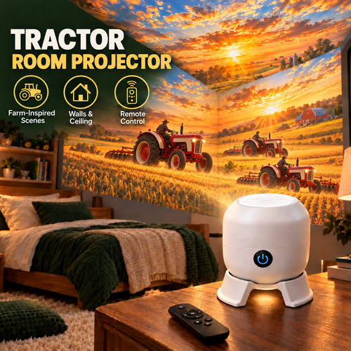 Tractor & Farm Scene Room Projector – Wall & Ceiling Décor for Tractor Lovers✨