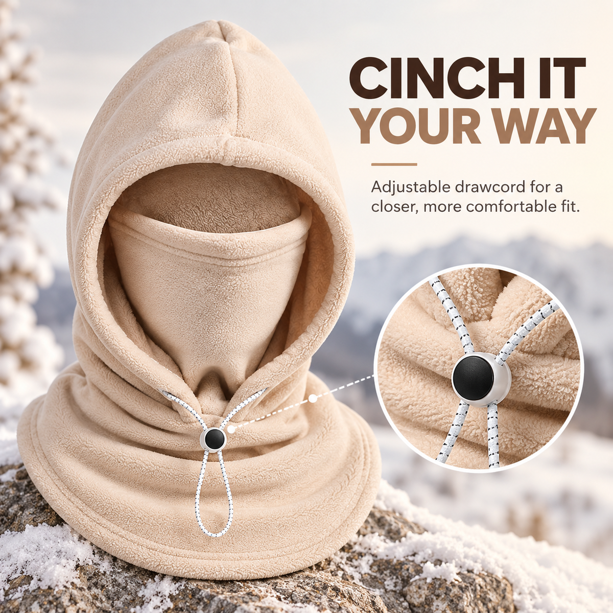 📢LAST DAY 49% OFF 3-in-1 Winter Fleece Balaclava Hood 🧣❄️ Warm Face, Ear & Neck Cover