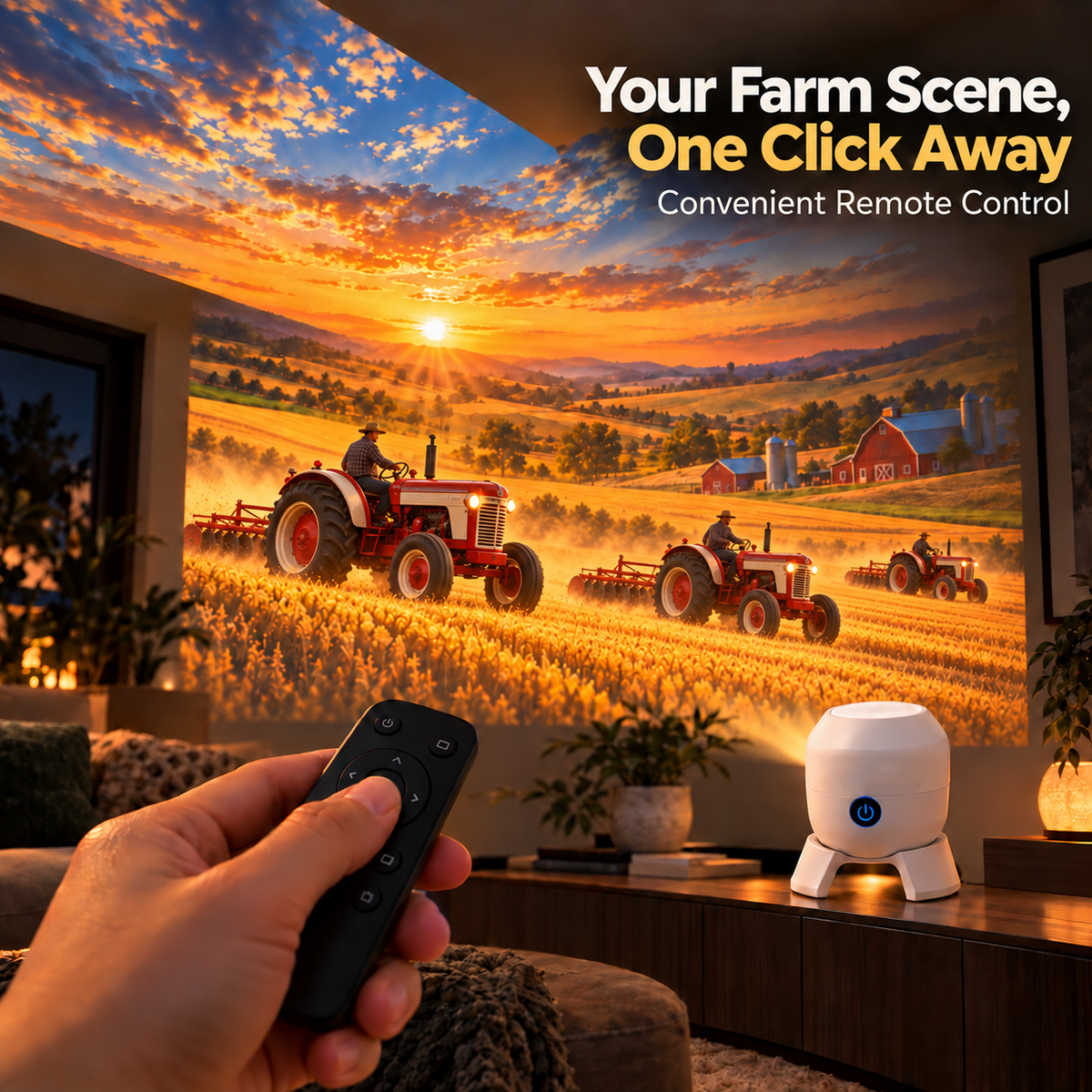 Tractor & Farm Scene Room Projector – Wall & Ceiling Décor for Tractor Lovers✨