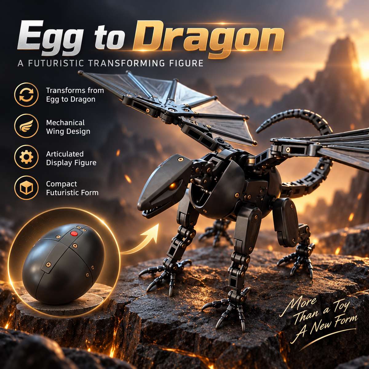 🎀✨DragonMorph – Egg to Dragon Transforming Mechanical Toy