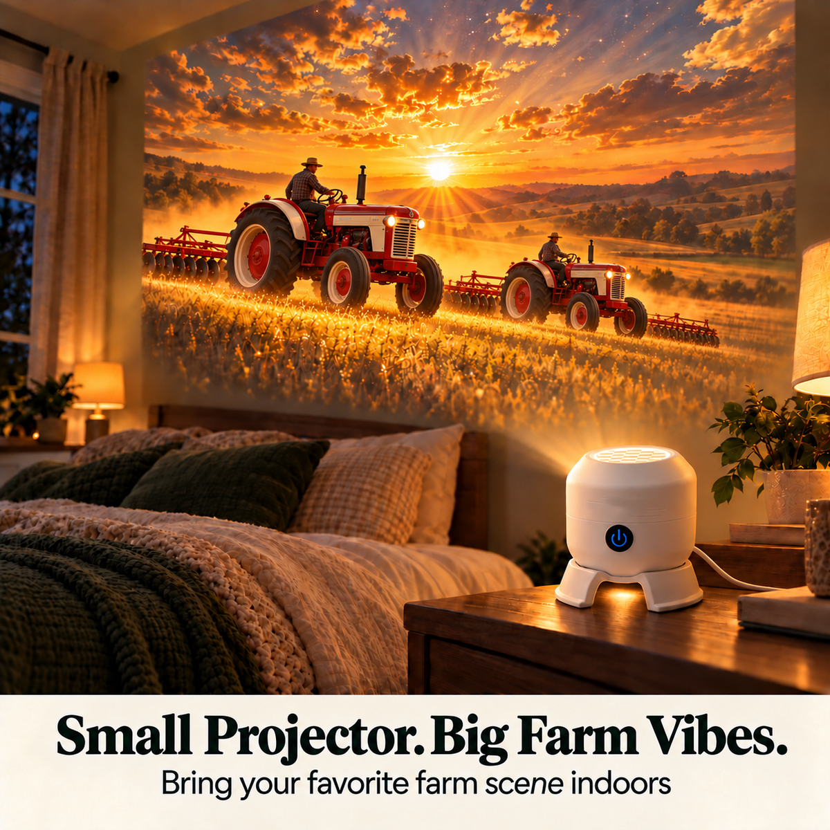 Tractor & Farm Scene Room Projector – Wall & Ceiling Décor for Tractor Lovers✨