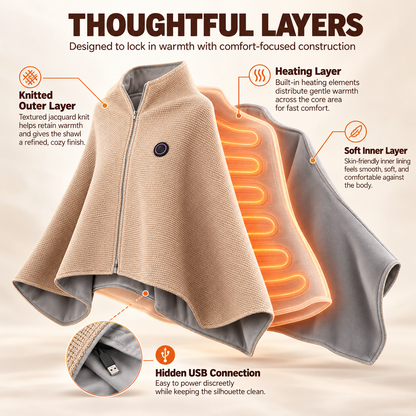 🔥 Christmas Sale — 50% OFF! ❄️ Stay Warm All Winter — Portable Electric Heated Blanket Shawl
