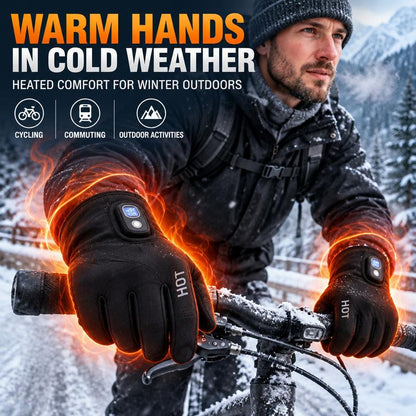 Rechargeable Electric Heated Gloves with Soft Warm Fleece & Display