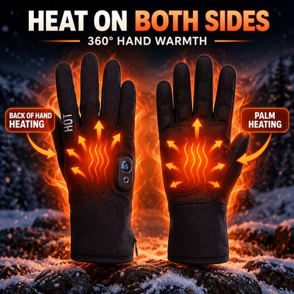 Rechargeable Electric Heated Gloves with Soft Warm Fleece & Display