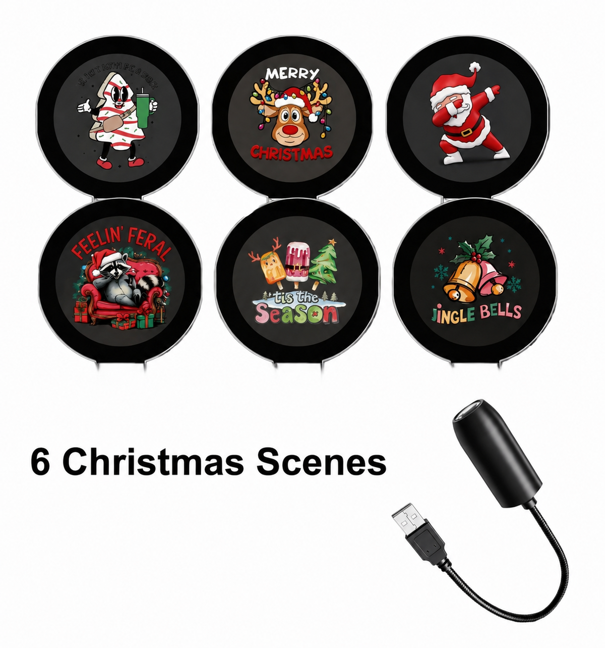 HD Christmas Projector – 6 or 10 Festive Scenes