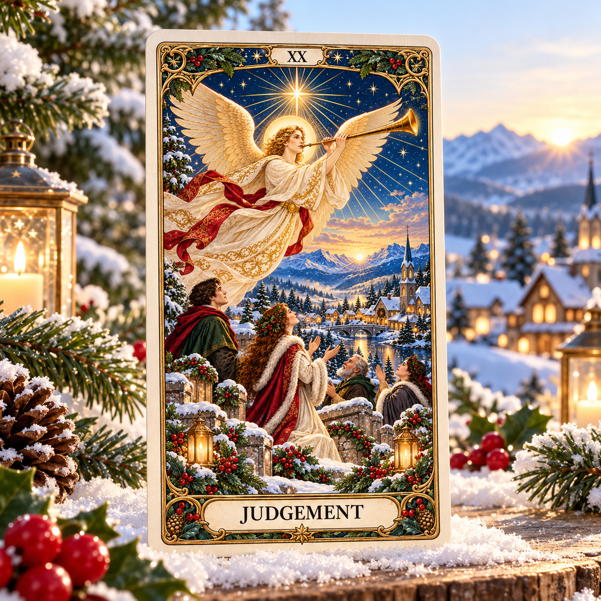 Last Day 50% OFF🎉-🔮Christmas Tarot Deck – 78 Festive Cards with Guidebook & 12-Day Reflection Guide