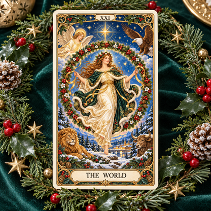 Last Day 50% OFF🎉-🔮Christmas Tarot Deck – 78 Festive Cards with Guidebook & 12-Day Reflection Guide