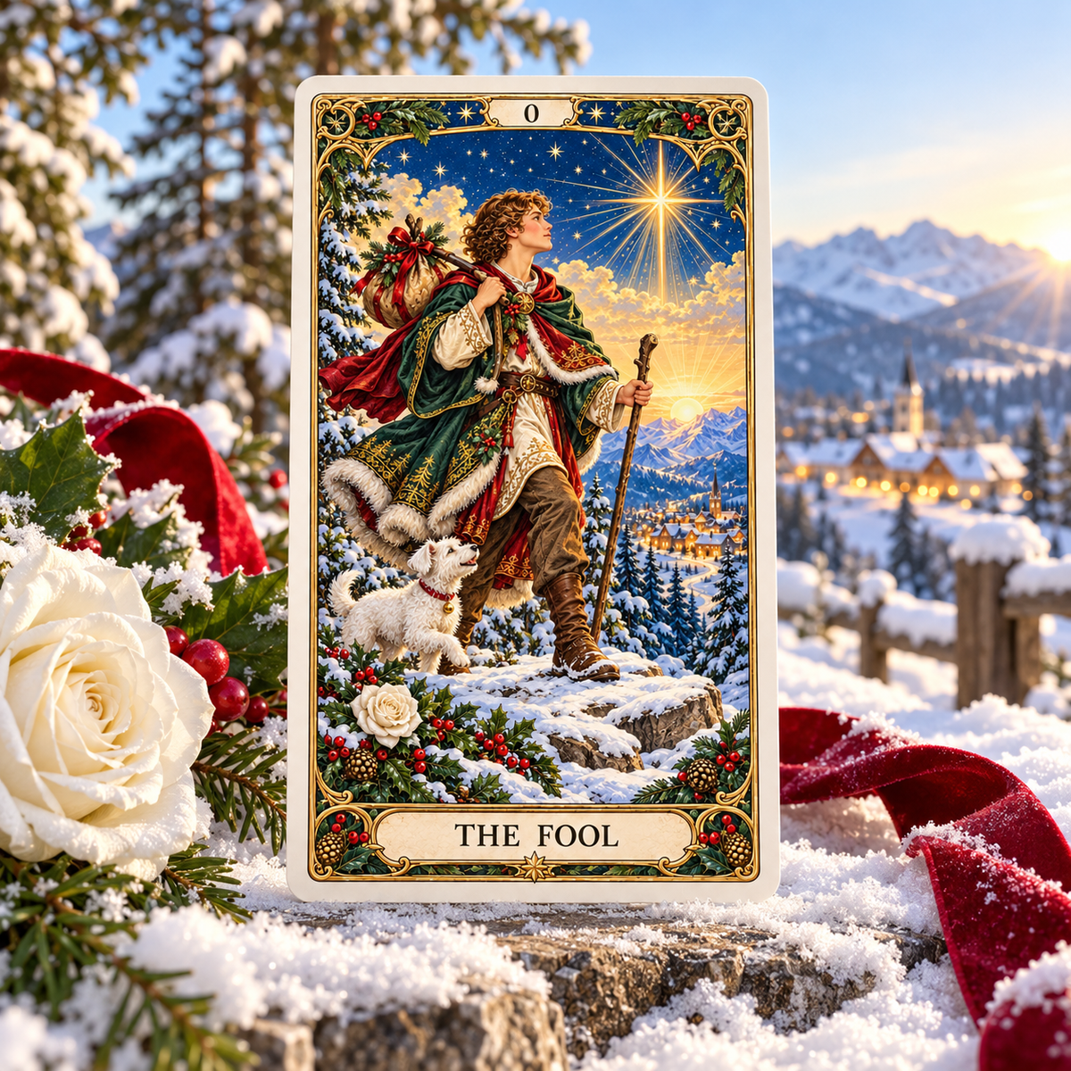 Last Day 50% OFF🎉-🔮Christmas Tarot Deck – 78 Festive Cards with Guidebook & 12-Day Reflection Guide