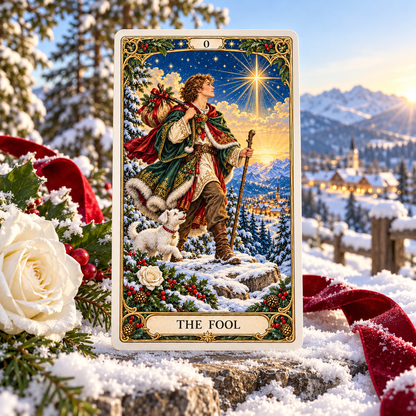 Last Day 50% OFF🎉-🔮Christmas Tarot Deck – 78 Festive Cards with Guidebook & 12-Day Reflection Guide