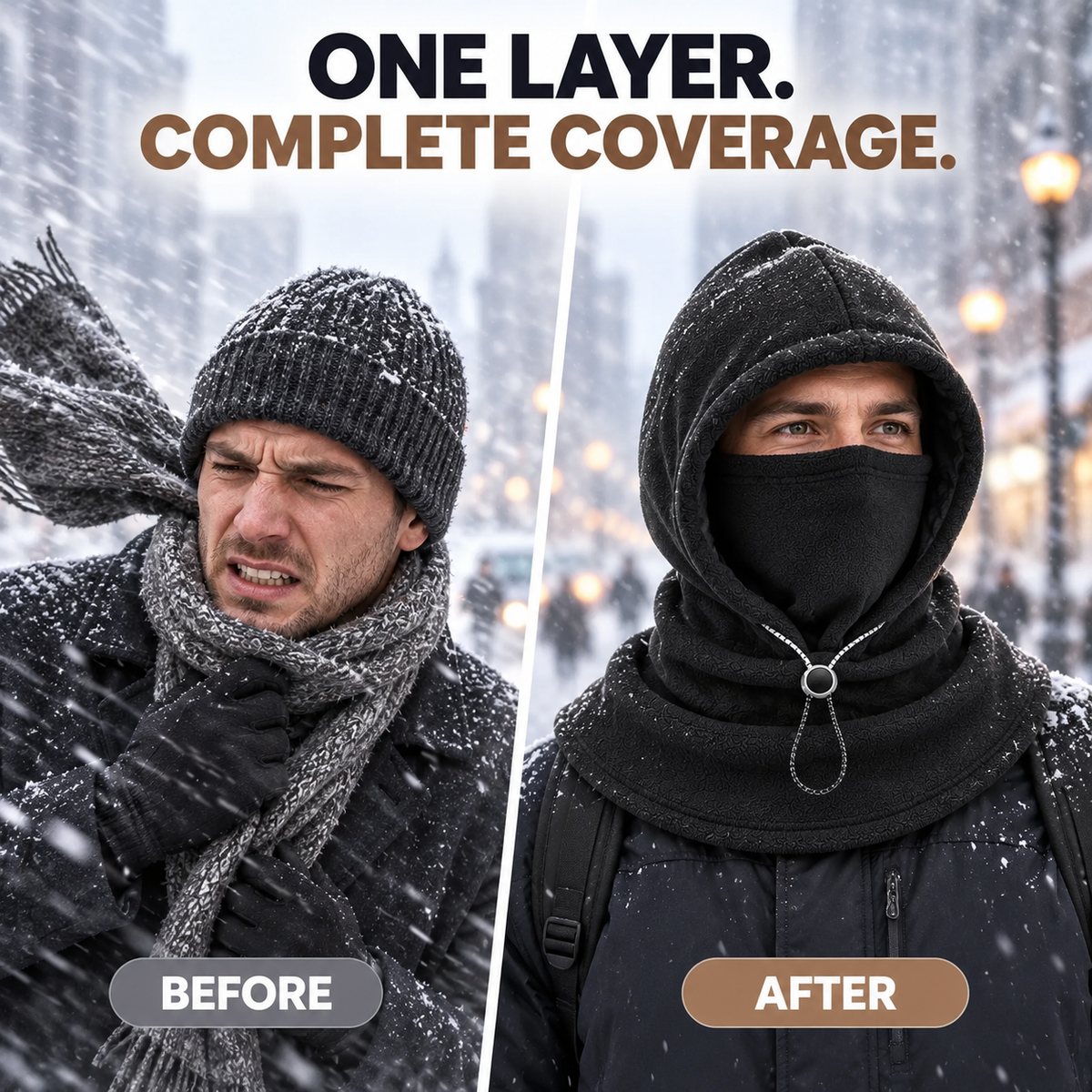 📢LAST DAY 49% OFF 3-in-1 Winter Fleece Balaclava Hood 🧣❄️ Warm Face, Ear & Neck Cover