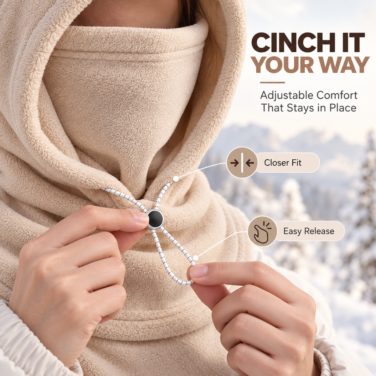 📢LAST DAY 49% OFF 3-in-1 Winter Fleece Balaclava Hood 🧣❄️ Warm Face, Ear & Neck Cover