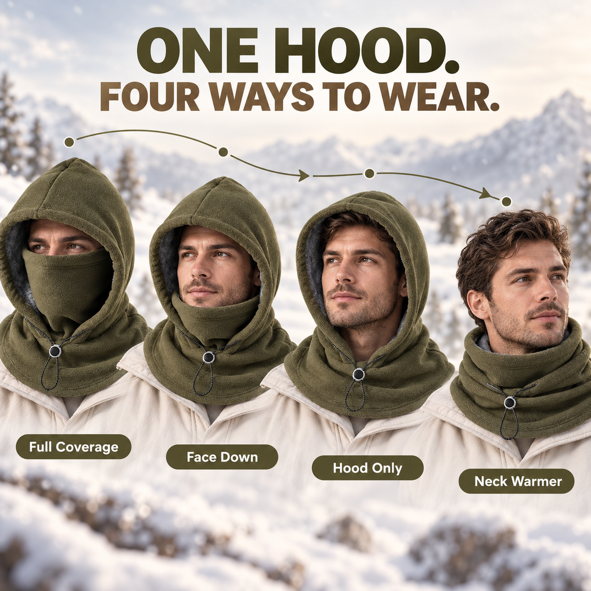 📢LAST DAY 49% OFF 3-in-1 Winter Fleece Balaclava Hood 🧣❄️ Warm Face, Ear & Neck Cover