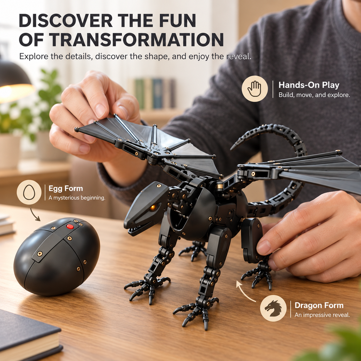 🎀✨DragonMorph – Egg to Dragon Transforming Mechanical Toy